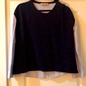 The Loft navy and pin stripe long sleeve